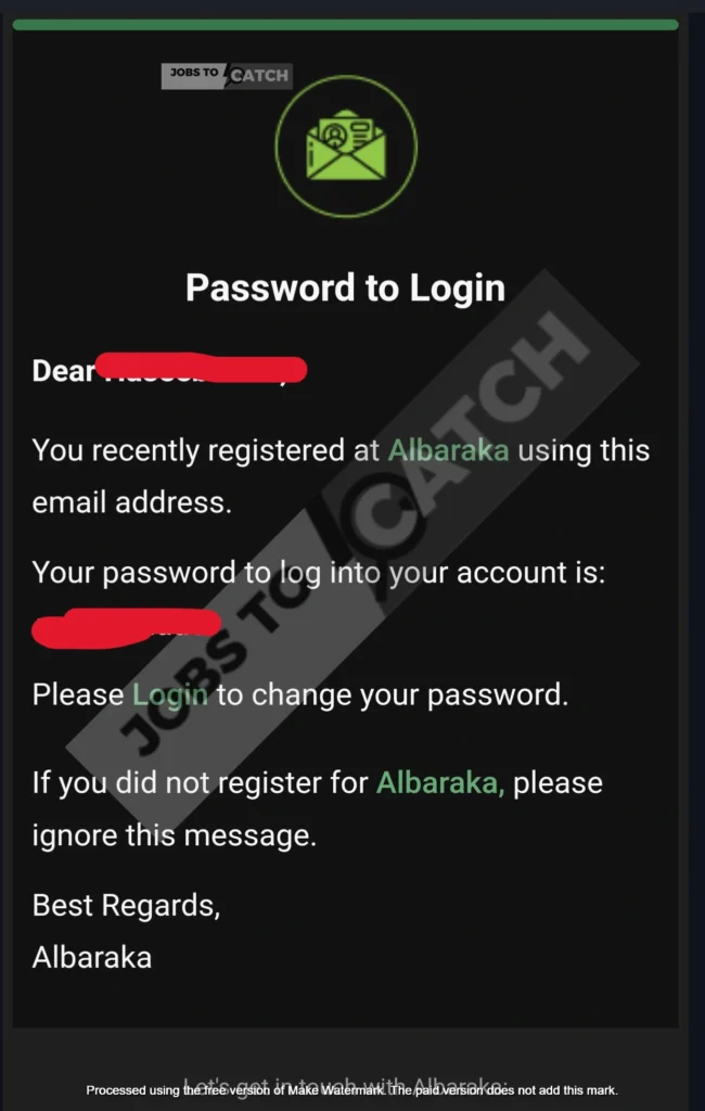 Received password 